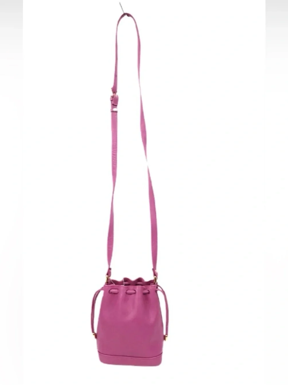 Celine Magenta Drawstring Bucket Crossbody Bag